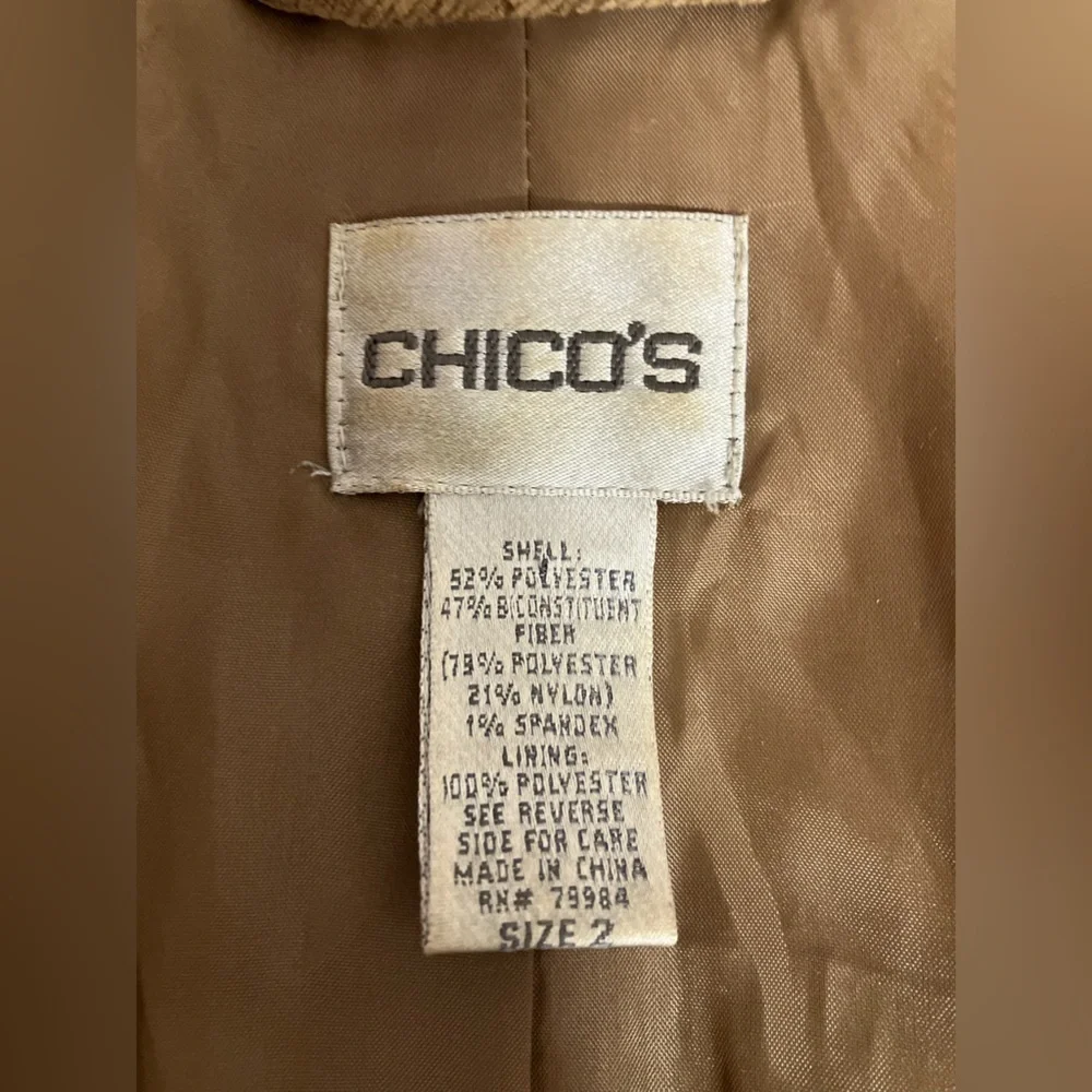 Chico’s Women's  Jacket, Size 2, Snakeskin Print, Full Button Closure, Tan/Brown